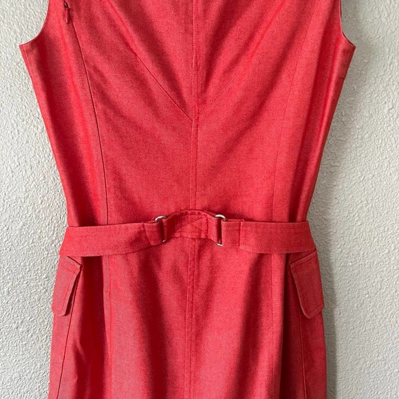 Vintage Samsonite Black Label Made In Italy Red Women Sleeveless Sheath Dress 10 - Picture 9 of 12